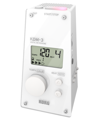 Korg - KDM-3 Quartz Metronome w/Volume & Rhythms - White