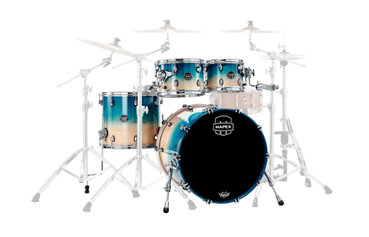 Mapex - Saturn Rock Fast 4-Piece Shell Pack (22,10,12,16) - Aqua Fade