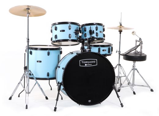 Mapex - Tornado 5-Piece Drum Kit (22,10,12,16,SD) with Cymbals and Hardware - Hawaii Blue